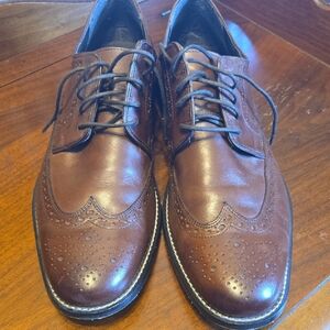 Nunn Bush Brown Leather Oxford Shoes with Brogue Detailing